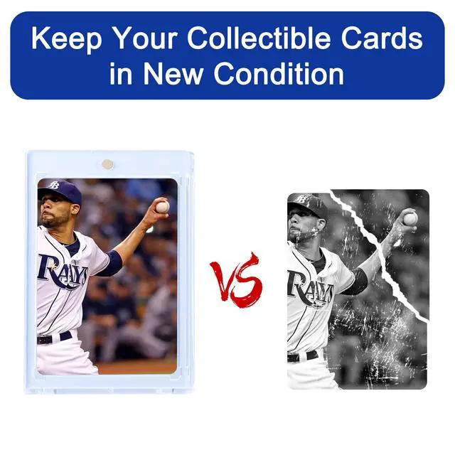 Alt view image 4 of 7 - 5 Pack 35PT Magnetic Card Holder for Trading Cards, One-Touch Card Case Holder for Baseball Football Sports MTG TCG Collectable Cards