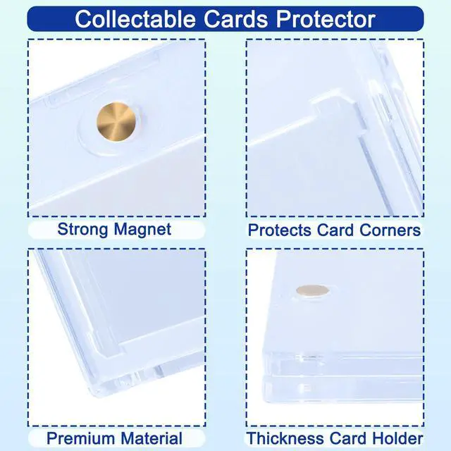 Alt view image 5 of 7 - 5 Pack 35PT Magnetic Card Holder for Trading Cards, One-Touch Card Case Holder for Baseball Football Sports MTG TCG Collectable Cards