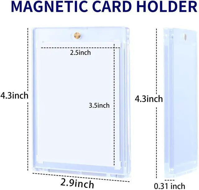 Alt view image 3 of 7 - 5 Pack 35PT Magnetic Card Holder for Trading Cards, One-Touch Card Case Holder for Baseball Football Sports MTG TCG Collectable Cards