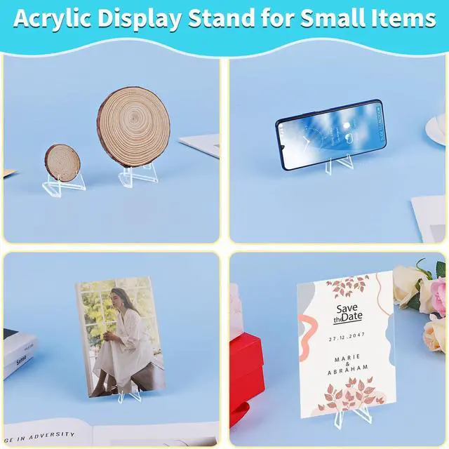 Alt view image 5 of 6 - Card Display Stand, 20 Pack Small Easel Stand, Acrylic Picture Holder Stands, for Challenge Coin Graded Card Sports Card Trading Card PSA Card Baseball Card (2.2 Inch Tall)