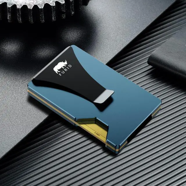 Alt view image 4 of 7 - Minimalist Card Wallet for Men Slim: Rfid Metal Wallet with Money Clip Credit Card Holder - Gift for Man Husband at Brithday Stocking Stuffers