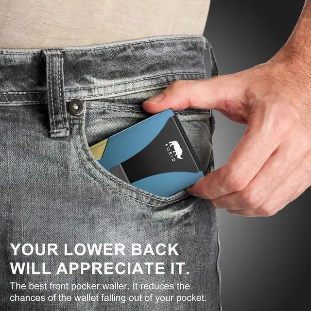 Alt view image 7 of 7 - Minimalist Card Wallet for Men Slim: Rfid Metal Wallet with Money Clip Credit Card Holder - Gift for Man Husband at Brithday Stocking Stuffers
