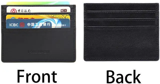 Alt view image 4 of 7 - Minimalist Leather Card Holder Wallet, Slim Lambskin Credit Card Case Card Protector, 6 Card Slots Thin Business Wallet for Men and Women(DS901-Black)