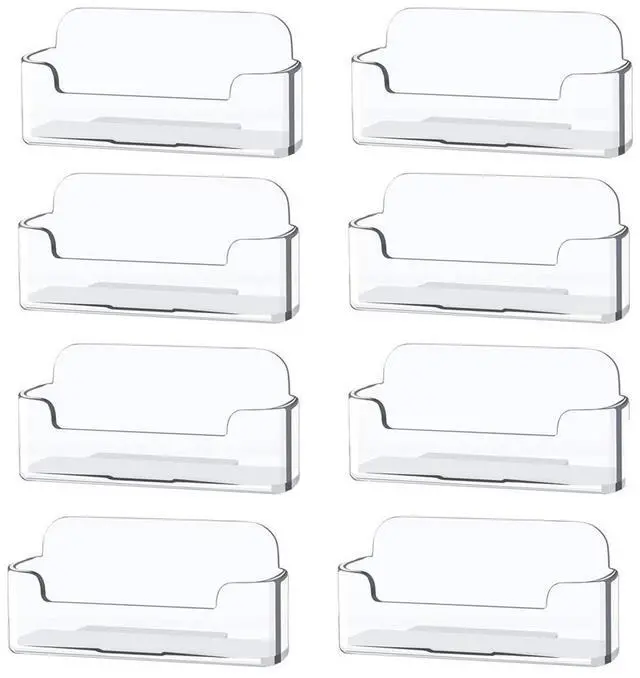 Main image of 8 Pack Plastic Business Card Holder - Clear Business Card Case for Desk - Office Acrylic Business Card Stand Display