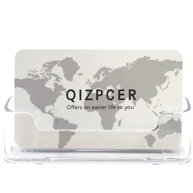 Alt view image 5 of 7 - 8 Pack Plastic Business Card Holder - Clear Business Card Case for Desk - Office Acrylic Business Card Stand Display