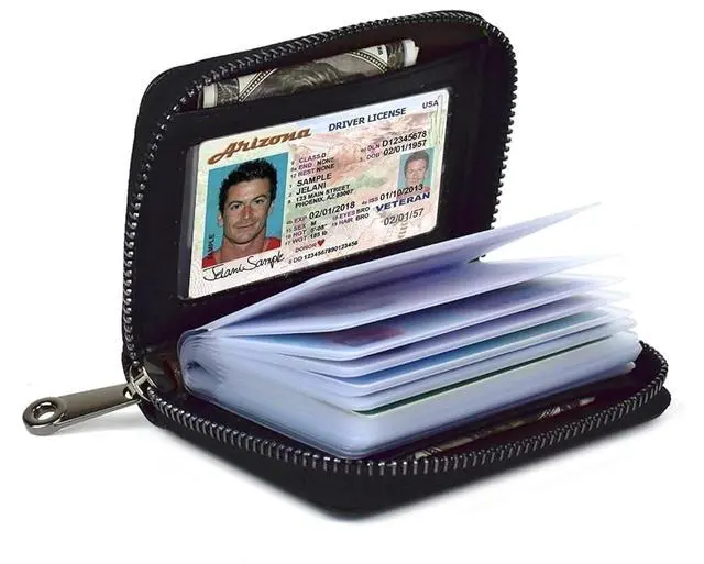 Main image of Card Holder for Women Men RFID Small Wallets Credit Card Case Money Organizers,20 Slots,Black
