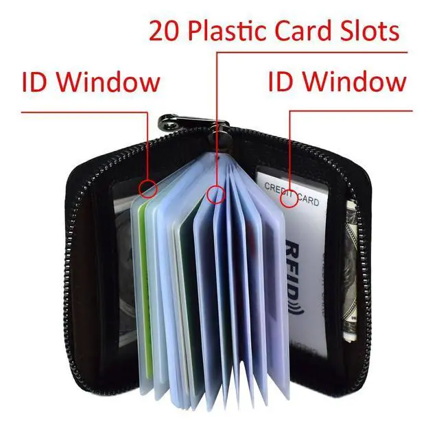 Alt view image 4 of 7 - Card Holder for Women Men RFID Small Wallets Credit Card Case Money Organizers,20 Slots,Black
