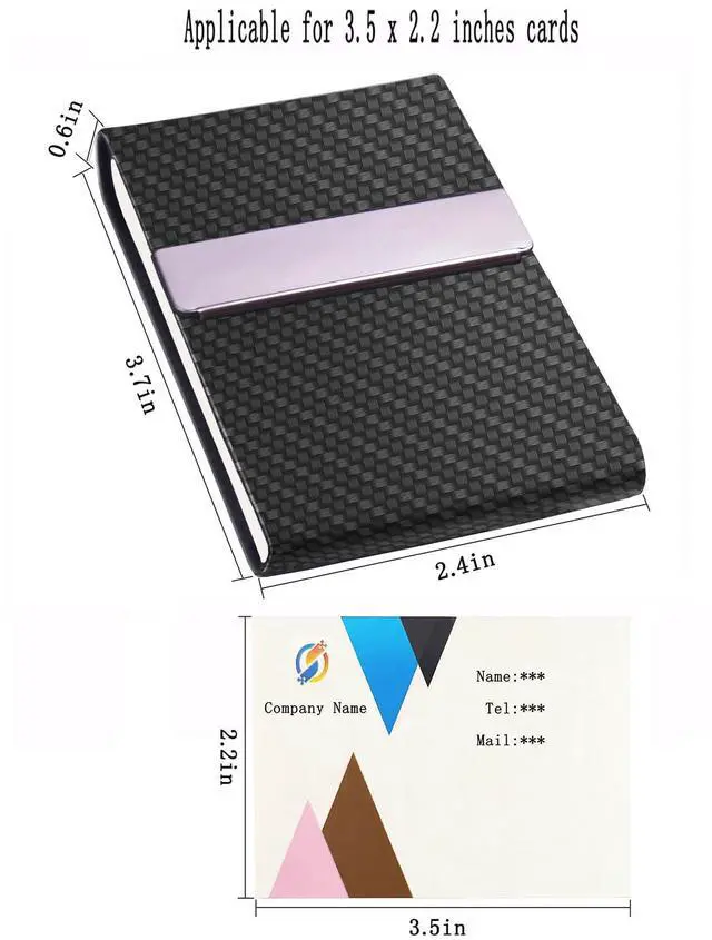 Alt view image 5 of 7 - Business Card Holder with Ultra Slim Design,Business Card Case with Premium PU Leather,Suit Pocket Metal Card Holder for Women/Men,Professional Name Card Holder with Magnetic Shut (Black1)
