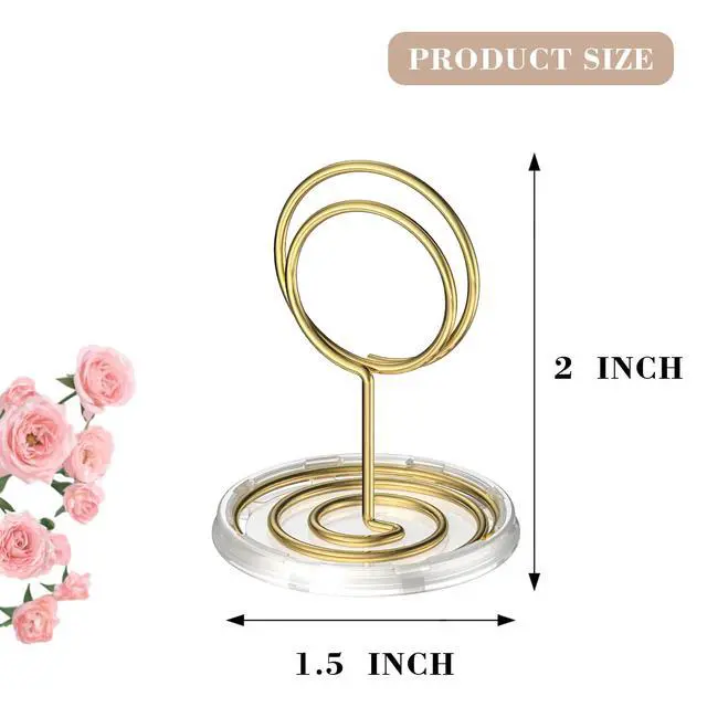 Alt view image 3 of 7 - 30 Pack Gold Table Number Holders with Clear Stable Base Metal Place Card Holders for Table, Photo Picture Stands Card Holders for Wedding Party Banquet Restaurant Events (Gold)