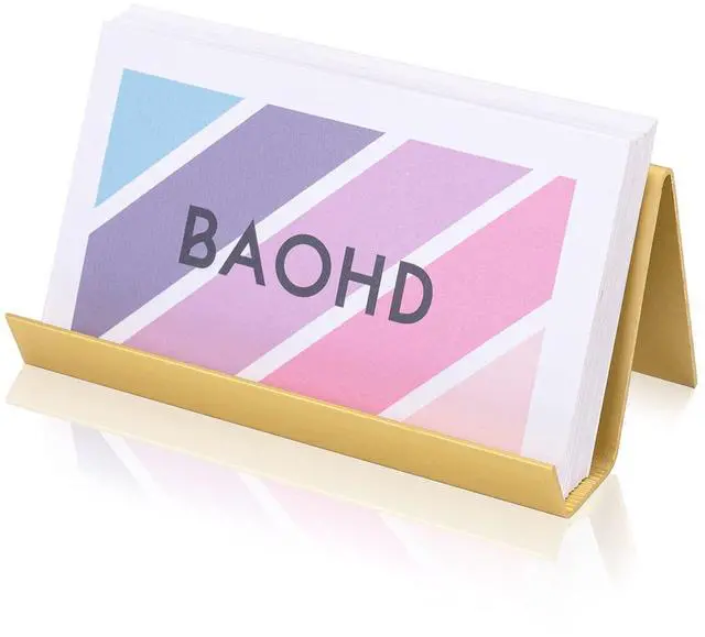 Main image of Metal Business Card Holder for Desk, Modern Business Card Holder Display, Aluminum Desktop Business Card Organizer, Business Name Card Stands, Gold