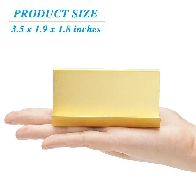 Alt view image 4 of 7 - Metal Business Card Holder for Desk, Modern Business Card Holder Display, Aluminum Desktop Business Card Organizer, Business Name Card Stands, Gold