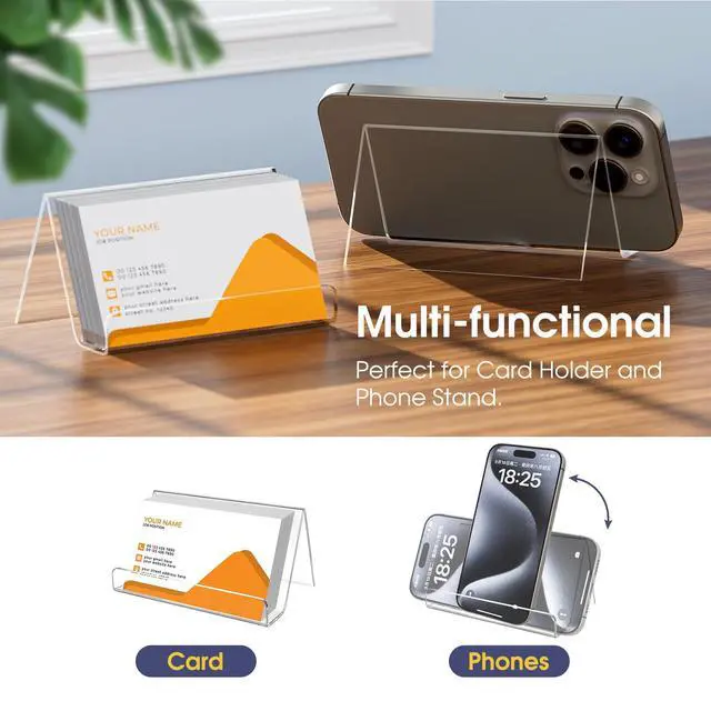 Alt view image 4 of 7 - Acrylic Business Card Holder 3 Pack