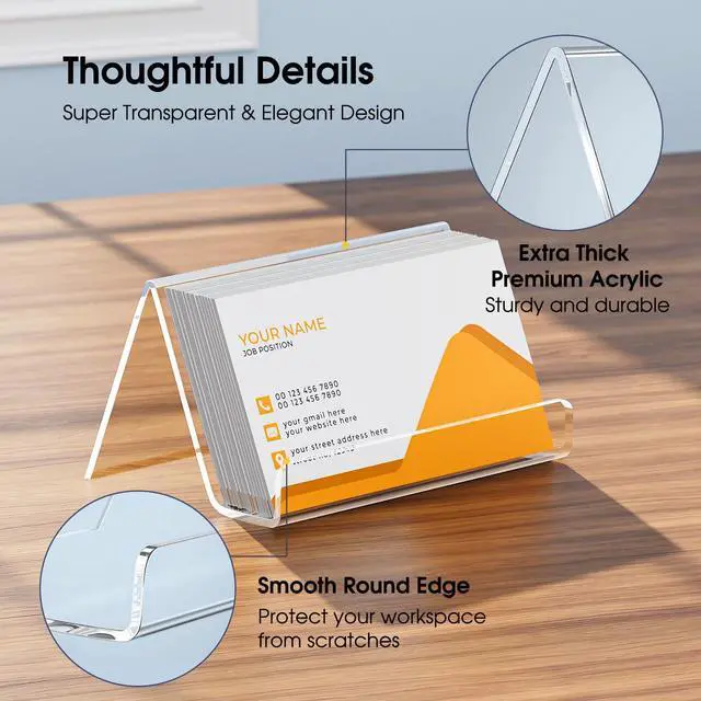 Alt view image 3 of 7 - Acrylic Business Card Holder 3 Pack