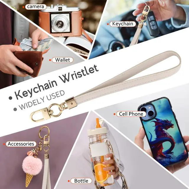 Alt view image 4 of 6 - Small Wristlet Wallets for Women RFID Credit Card Holder Wallet Keychain Wristlet Wallet Credit Card Wallets for Women (Beige)