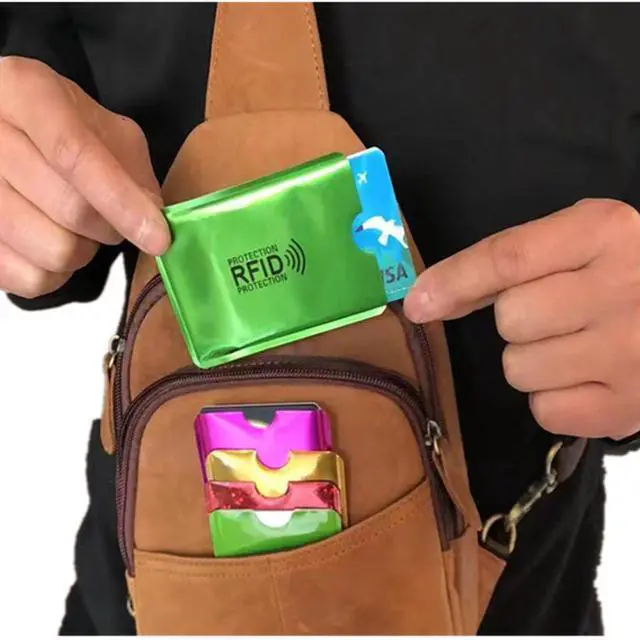 Alt view image 7 of 7 - 16 RFID Blocking Sleeves Set (12 Colorful Credit Card Protector RFID Blocking Sleeve & 4 RFID Passport Holder). Effectively Protect Your Credit, Debit, and ID Cards From Electronic Theft.