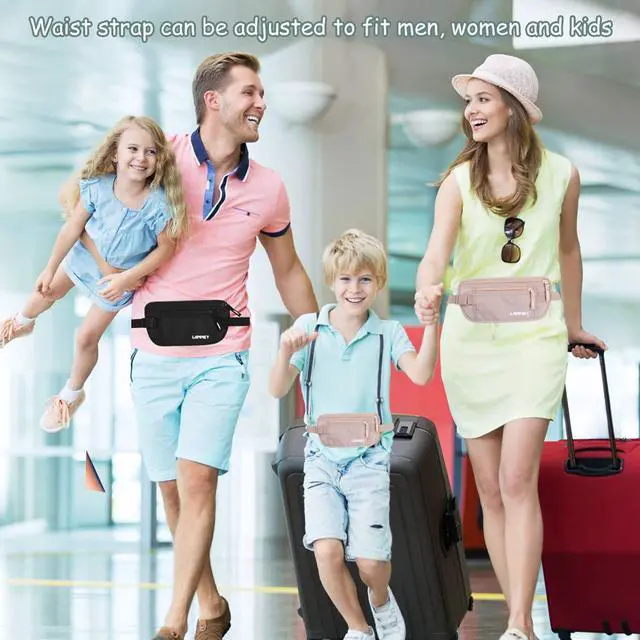 Alt view image 7 of 7 - Money Belt for Travel, Slim RFID Blocking Women and Men Hidden Travel Pouch Under Clothes, Passport Holder Protect Cash Credit Card with 10 RFID Sleeves