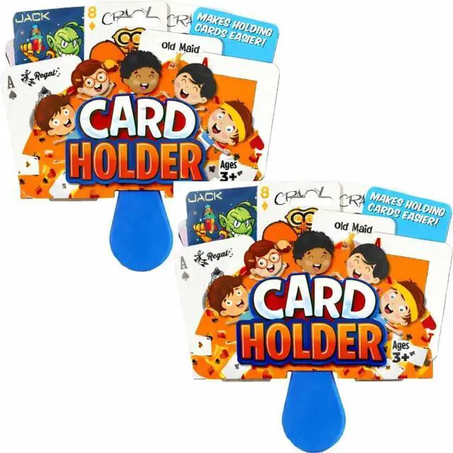Main image of 2 Pack Card Holders for Playing Cards - Kids Card Holder with Plastic Paddles - Ideal for Family Fun Game Night and Travel (Ages 3+)