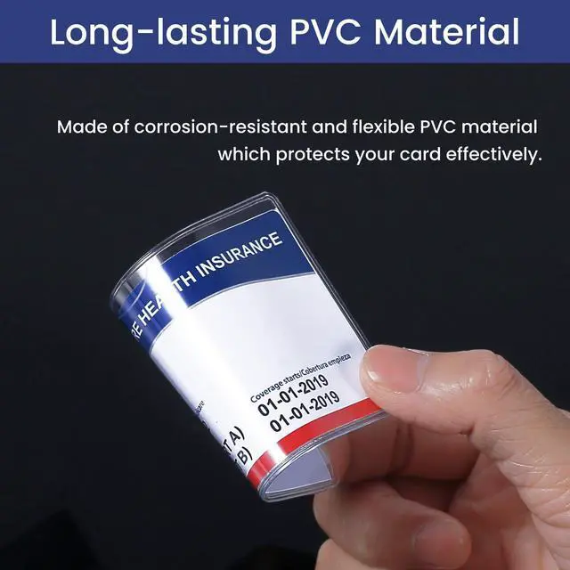 Alt view image 3 of 7 - 10 Pack New Medicare Card Holder Protector Sleeves, 12Mil Clear PVC Soft Waterproof Medicare Card Protector for New Medicare Card Credit Card Business Card, Heavy Duty Card Sleeves