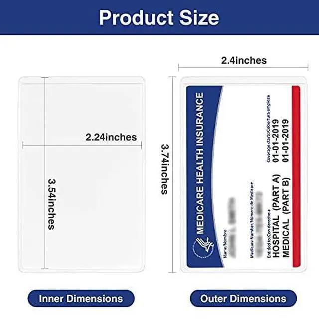 Alt view image 6 of 7 - 10 Pack New Medicare Card Holder Protector Sleeves, 12Mil Clear PVC Soft Waterproof Medicare Card Protector for New Medicare Card Credit Card Business Card, Heavy Duty Card Sleeves