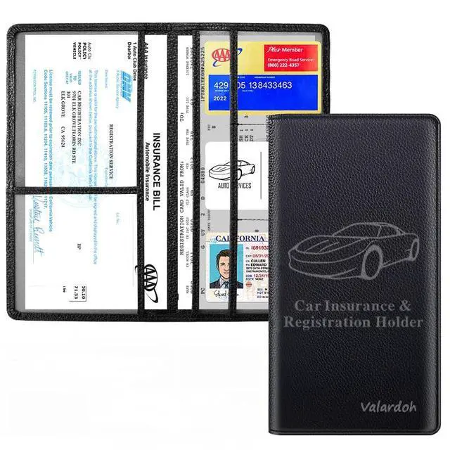 Alt view image 3 of 7 - Premium Car Registration and Insurance Card Holder, Car Document Holder for Cards, Driver License & other Essential Documents (Black)