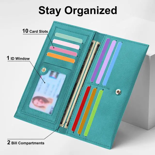 Alt view image 5 of 7 - Slim Wallet for Women, RFID Blocking Credit Card Holder