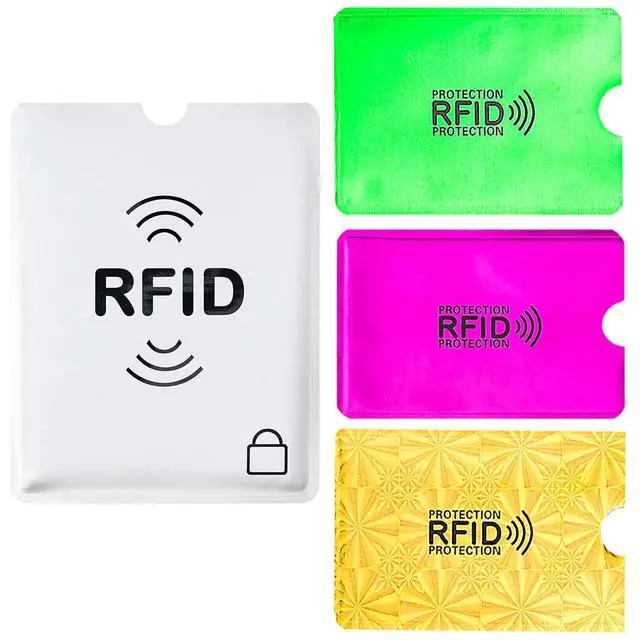 Alt view image 6 of 7 - 28 RFID Blocking Sleeves (24 Credit Card Protector Holders in 12 colors & 4 Passport Protectors), Identity Theft Protection Secure Sleeve for Credit Cards, Debit Card, 2pcs Clear Plastic Sleeve