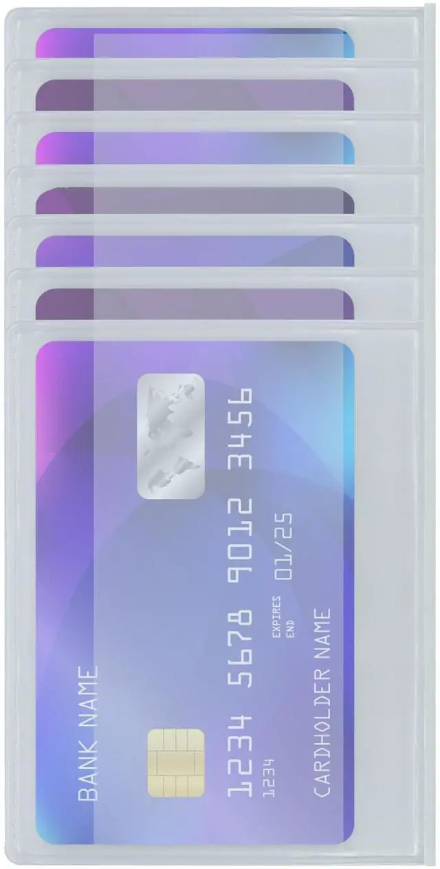 Main image of Plastic Wallet Insert for Credit Card Set of 2, Men Wallets Checkbook Wallet Insert Credit Card Sleeves Holder (Checkbook 6 Page)