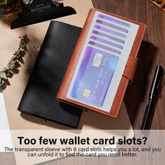 Alt view image 4 of 7 - Plastic Wallet Insert for Credit Card Set of 2, Men Wallets Checkbook Wallet Insert Credit Card Sleeves Holder (Checkbook 6 Page)