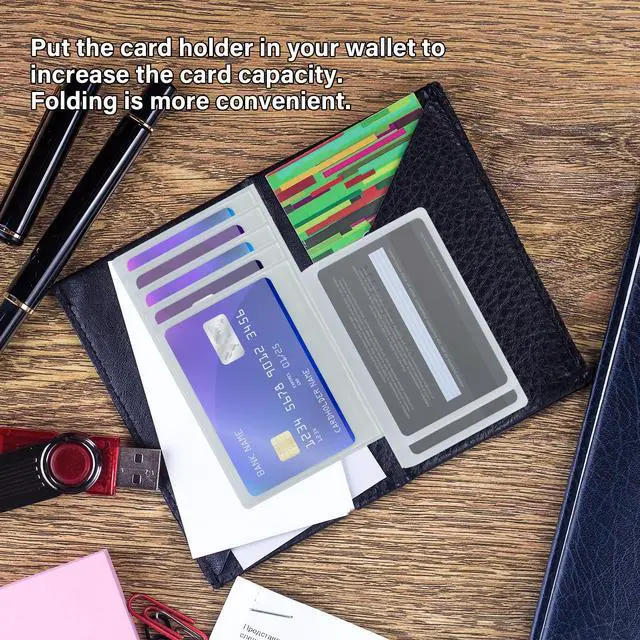 Alt view image 3 of 7 - Plastic Wallet Insert for Credit Card Set of 2, Men Wallets Checkbook Wallet Insert Credit Card Sleeves Holder (Checkbook 6 Page)