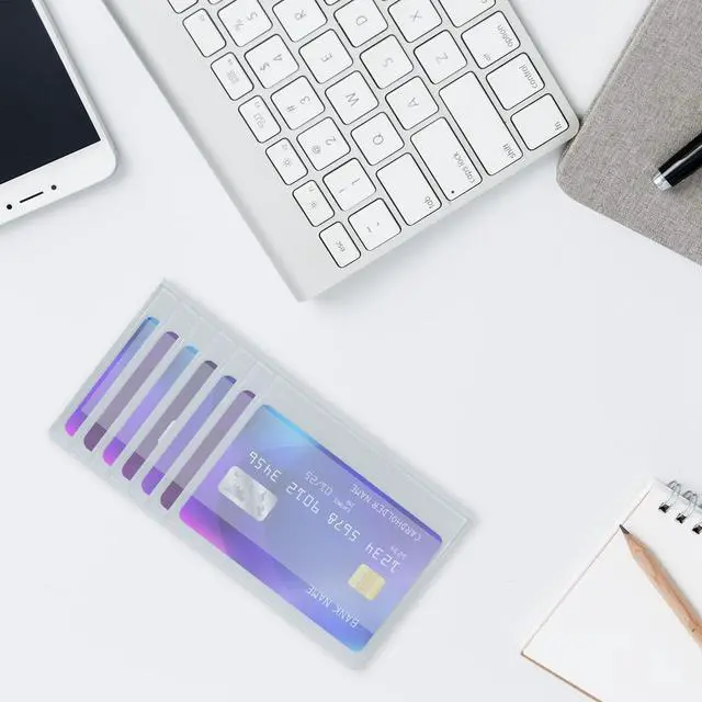 Alt view image 6 of 7 - Plastic Wallet Insert for Credit Card Set of 2, Men Wallets Checkbook Wallet Insert Credit Card Sleeves Holder (Checkbook 6 Page)