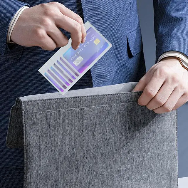 Alt view image 7 of 7 - Plastic Wallet Insert for Credit Card Set of 2, Men Wallets Checkbook Wallet Insert Credit Card Sleeves Holder (Checkbook 6 Page)