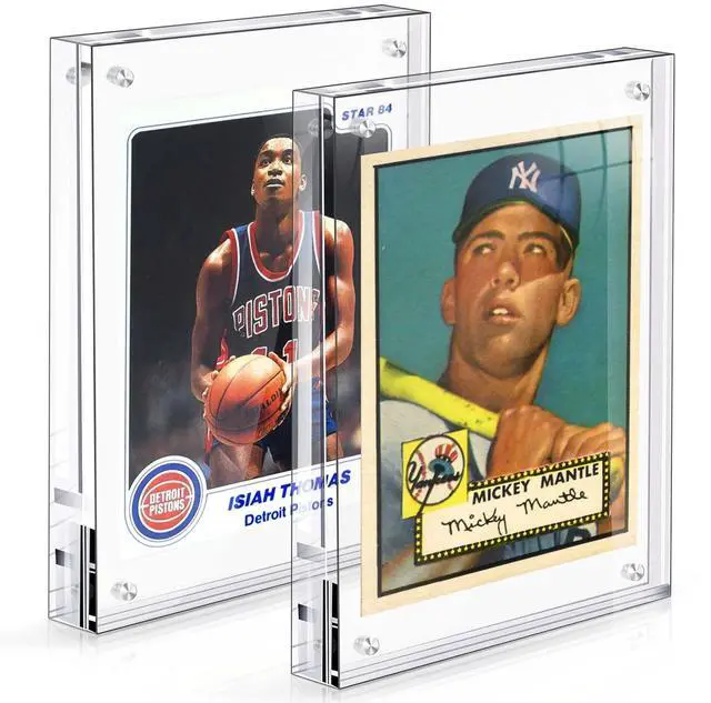 Main image of Acrylic Card Frame, Magnetic Trading Card Display Frames Desktop Display - 2 Sets Clear
