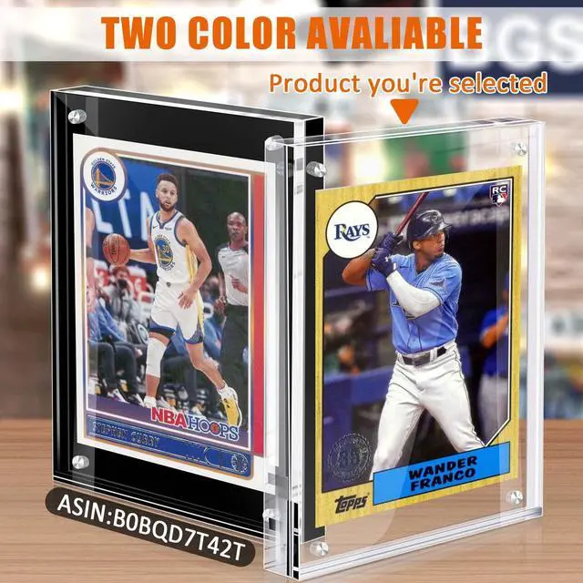 Alt view image 4 of 7 - Acrylic Card Frame, Magnetic Trading Card Display Frames Desktop Display - 2 Sets Clear