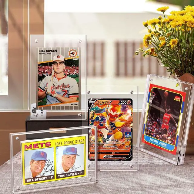 Alt view image 5 of 7 - Acrylic Card Frame, Magnetic Trading Card Display Frames Desktop Display - 2 Sets Clear