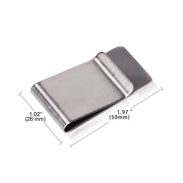 Alt view image 2 of 5 - Small Pack of 2 Silver & Gold Men's Slim Money Clip Stainless Steel Credit Card Holder Pocket Cash Wallet (Silver + Golden)