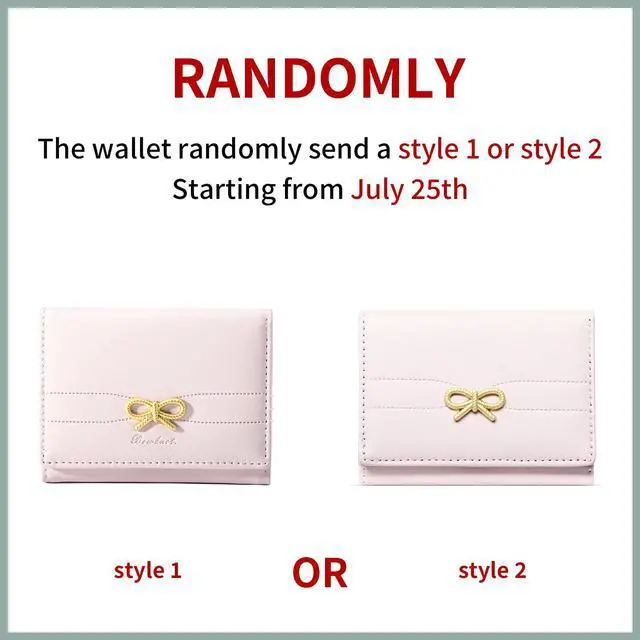 Alt view image 2 of 7 - Small Wallets Girls Cute Coquette Bow Wallet Women Aesthetic Credit Card Holder with ID Window, Pink