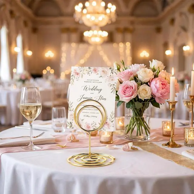 Alt view image 3 of 6 - 26 Pieces Gold Table Number Holders - Place Card Holders & Table Number Stands for Wedding Decor, Centerpieces for Tables, Multi-Use Card Holders for Parties/Birthdays/Restaurants