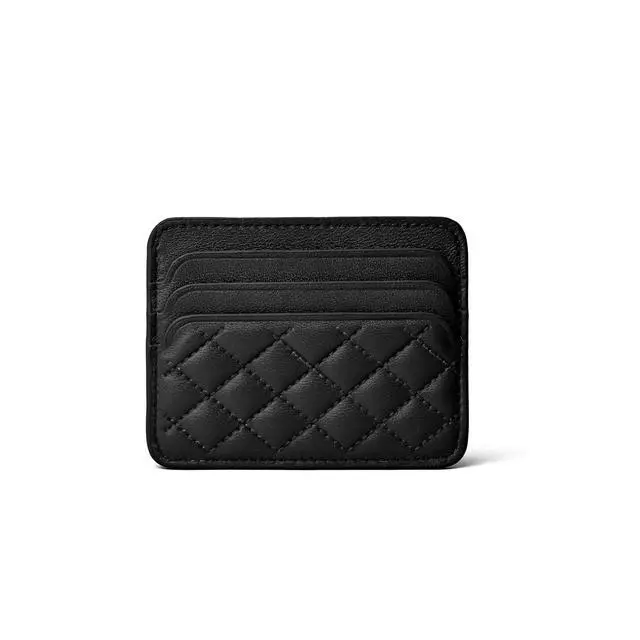 Main image of Lambskin Credit Card Holder Unisex Slim Wallet Thin Card Case Small Leather Wallet For Men And Women (DS938-Black)
