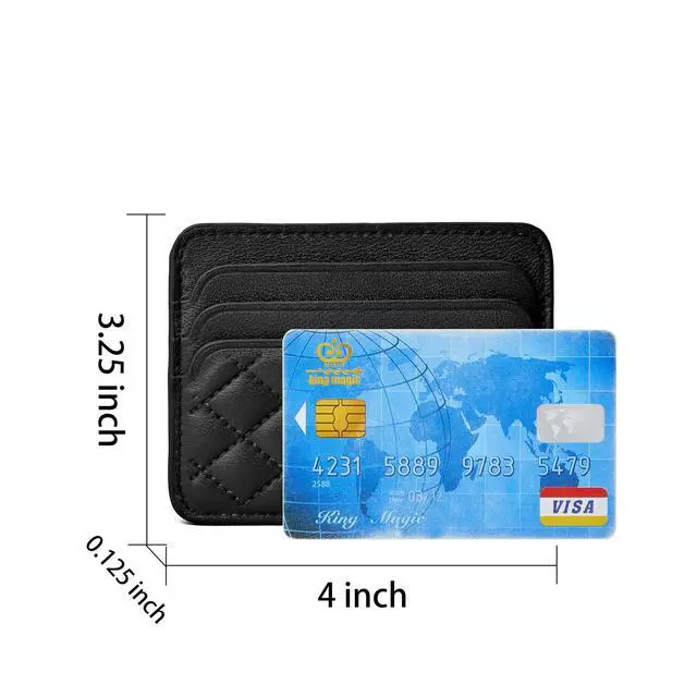 Alt view image 3 of 6 - Lambskin Credit Card Holder Unisex Slim Wallet Thin Card Case Small Leather Wallet For Men And Women (DS938-Black)
