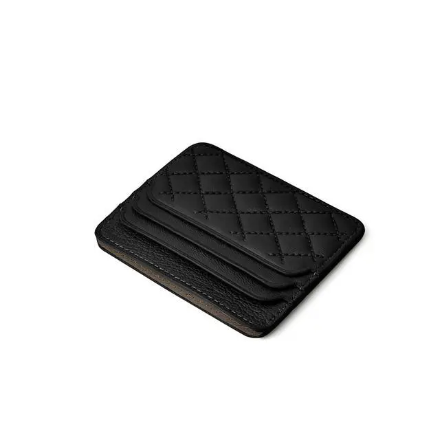 Alt view image 6 of 6 - Lambskin Credit Card Holder Unisex Slim Wallet Thin Card Case Small Leather Wallet For Men And Women (DS938-Black)