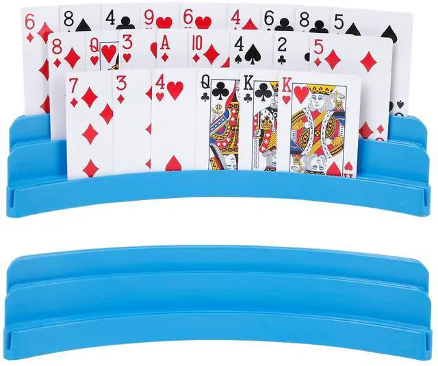Main image of 2 Pack Three-Layer Design Playing Cards HoldersPlaying Card Holder for Kids Adults Hands Free Card Holder for Family Card Game Nights Poker Parties