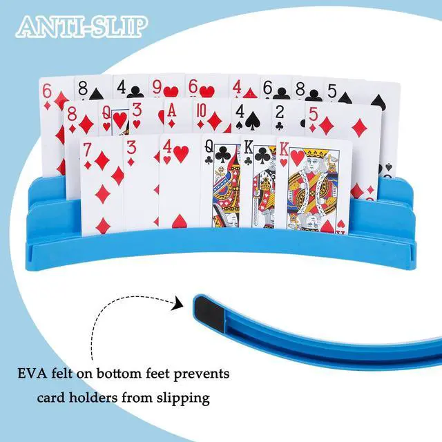 Alt view image 2 of 6 - 2 Pack Three-Layer Design Playing Cards HoldersPlaying Card Holder for Kids Adults Hands Free Card Holder for Family Card Game Nights Poker Parties