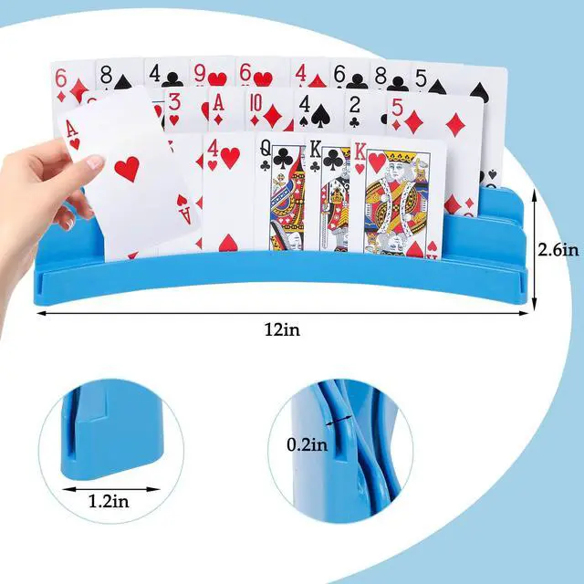 Alt view image 4 of 6 - 2 Pack Three-Layer Design Playing Cards HoldersPlaying Card Holder for Kids Adults Hands Free Card Holder for Family Card Game Nights Poker Parties