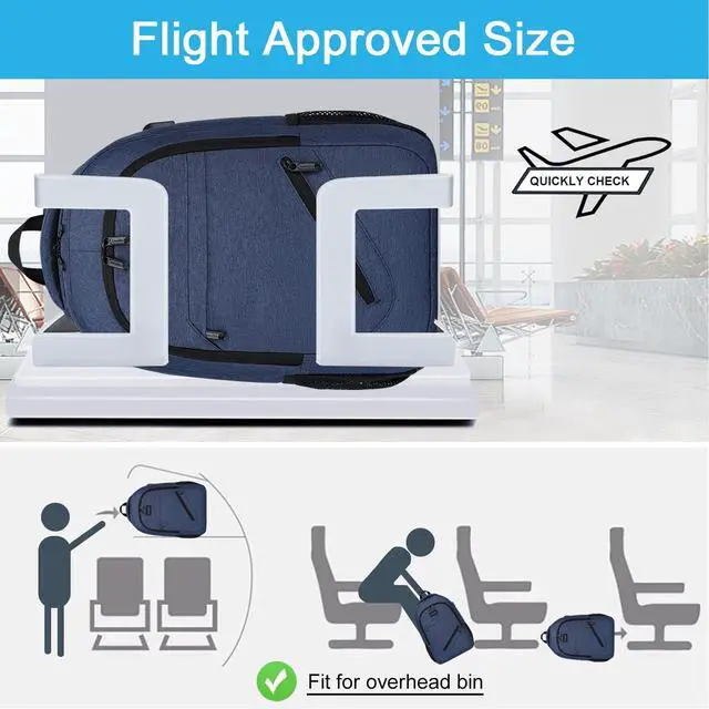 Alt view image 6 of 7 - Travel Laptop Backpack for Women & Men,Water Resistant Business Slim Sturdy Laptops Backpack with USB Charging Port,Fits 17.3 Inch Notebook College School Computer Bag-Blue