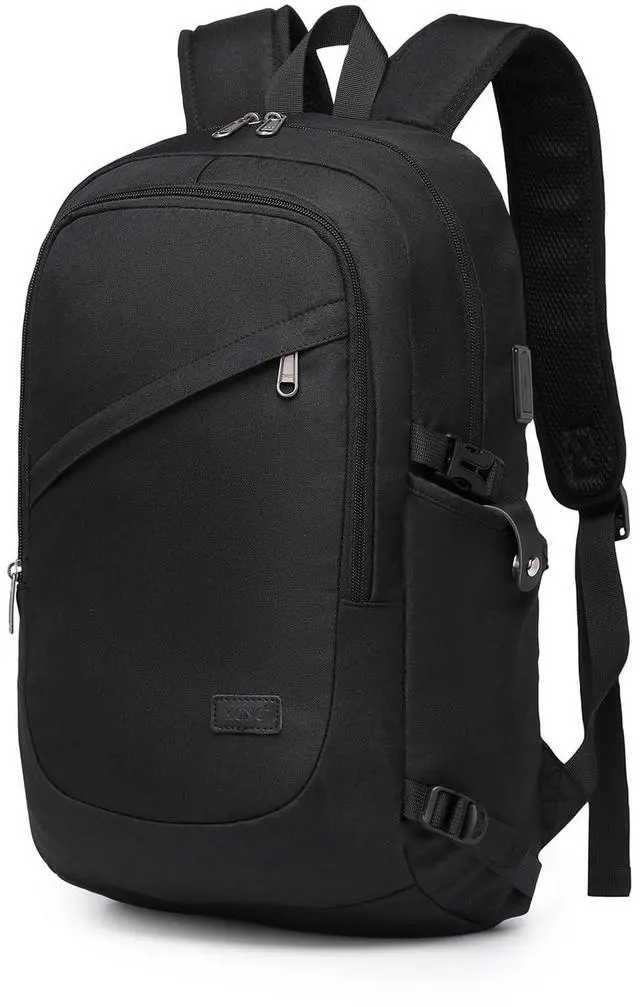 Main image of Travel Laptop Backpack with USB Charging Port, Business Anti Theft Slim Sturdy Personal Item Bag, Water Resistant College Computer Daypack for Men & Women Fits 15.6 Inch Notebook, Black