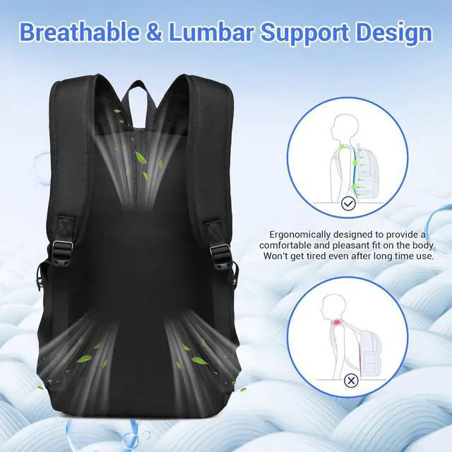 Alt view image 5 of 7 - Travel Laptop Backpack with USB Charging Port, Business Anti Theft Slim Sturdy Personal Item Bag, Water Resistant College Computer Daypack for Men & Women Fits 15.6 Inch Notebook, Black