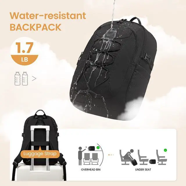 Alt view image 6 of 6 - Mens Backpack with Giant Tumbler Holder Pocket,15.6 Inch Everyday Laptop Backpack Commuter Travel Work Computer Bag for Women,Waterproof Hiking College Teacher Back Pack Casual Daypack,Black