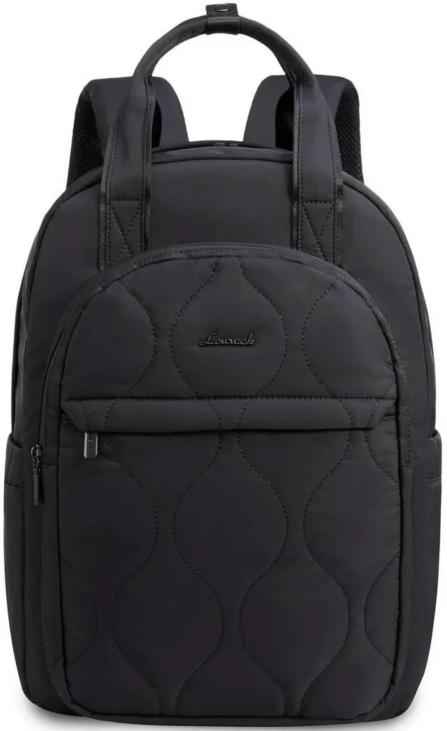 Main image of Laptop Backpack for Women, College Travel Backpack Puffer Womens Backpack for 17.3 Inch Laptop, Computer Water-Resistant Quilted Casual Daypack, Black