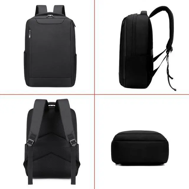 Alt view image 7 of 7 - Slim Business Laptop Backpack, Water Resistant Travel Backpack, Durable Computer Bag, Fits 15.6 Inch Laptop, Black.