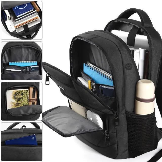 Alt view image 3 of 7 - Backpack for Men and Women,School Backpack for Teens,15.6 inch Laptop Backpack with USB Charging port for Business College Travel